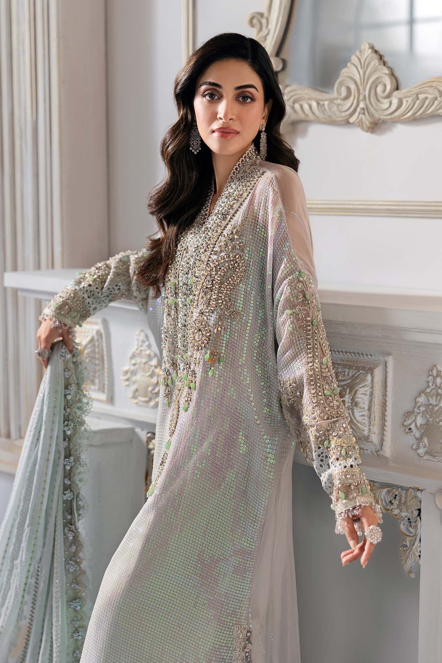 Maria B BD-3005 | Ice Blue - Chiffon Collection