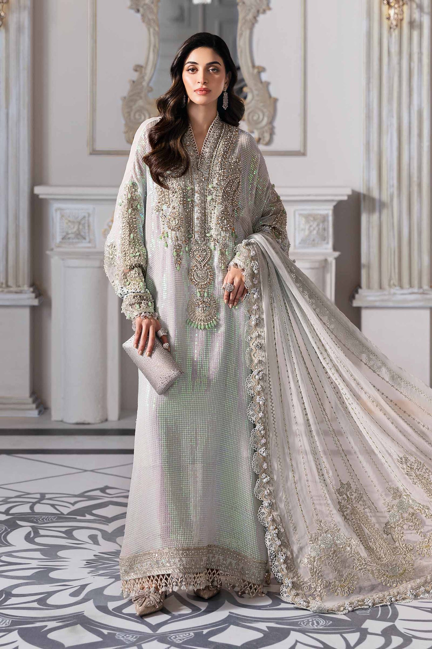 Maria B BD-3005 | Ice Blue - Chiffon Collection