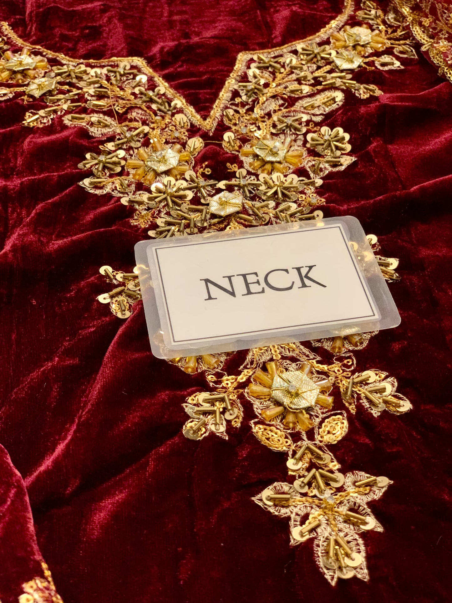 BAROQUE | EMBROIDERED VELVET PR-1023 - MAROON - MICRO 9000