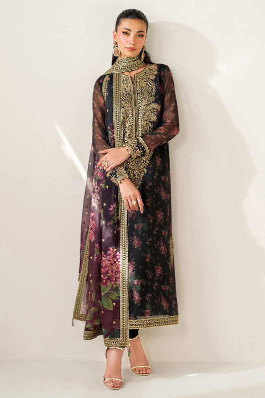 Jazmine | Black - Shamoz Digital Printed Silk Collection