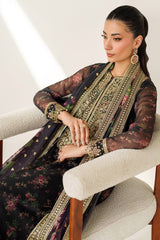 Jazmine | Black - Shamoz Digital Printed Silk Collection