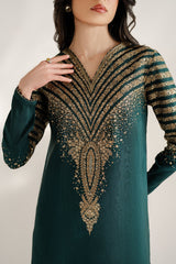 Jazmin | Dark Green - Raw Silk Collection