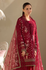 Sobia Nazir 14A Unstiched 3 Pcs | Maroon - Premium Lawn Chikankari Luxury Collection