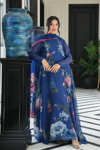 Omaal Dress | Blue - Chiffon Collection