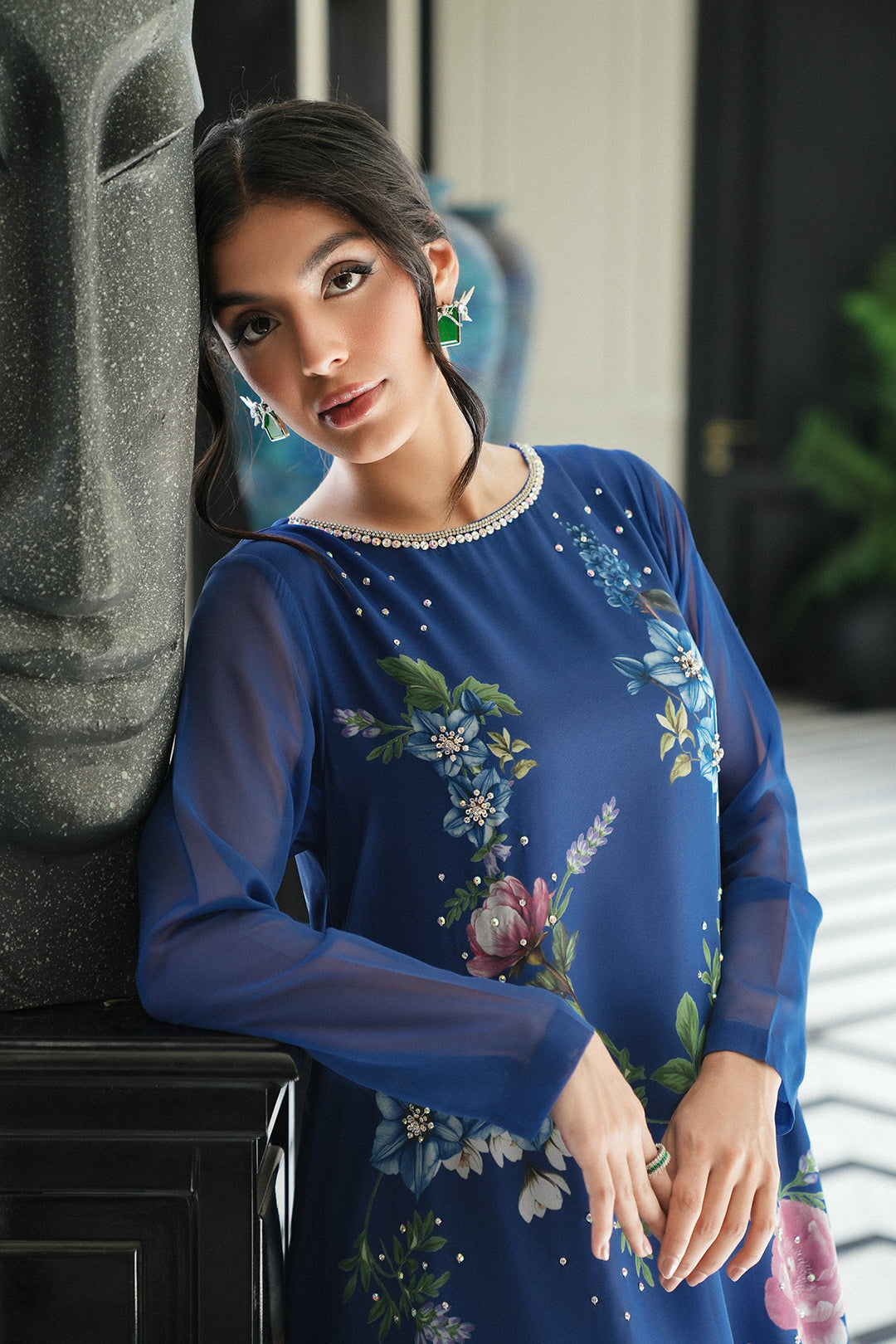 Omaal Dress | Blue - Chiffon Collection