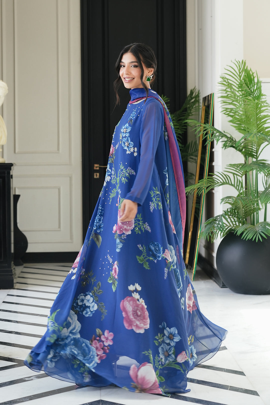 Omaal Dress | Blue - Chiffon Collection