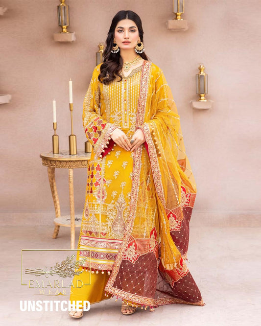 Adan Libas | Yellow - Fancy Organza Embroidered Collection