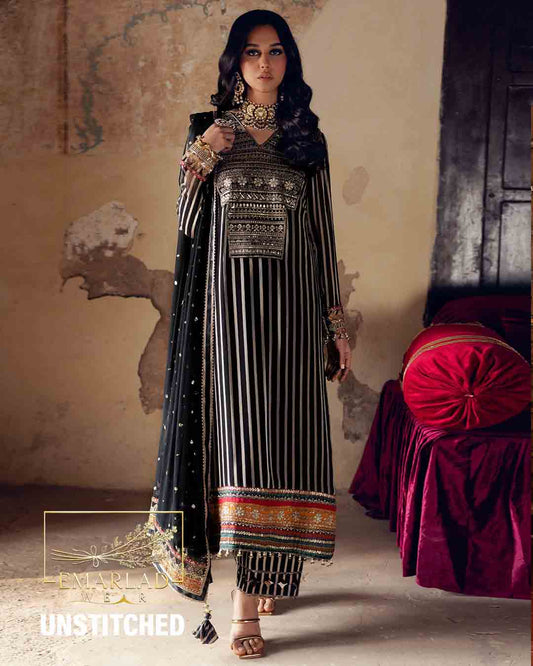 Charizma | Black - Digital Chiffon Embroidered Collection