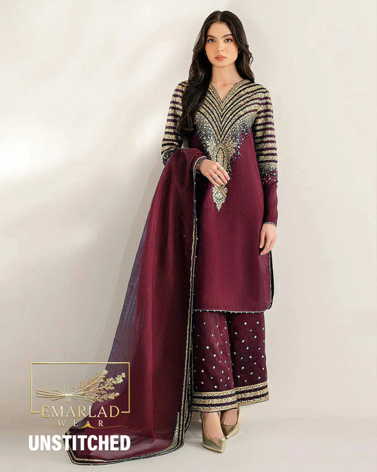Jazmin | Mehroon - Raw Silk Collection