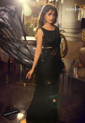 A.J SAREE CHIFFON COLLECTION COLOR BLACK