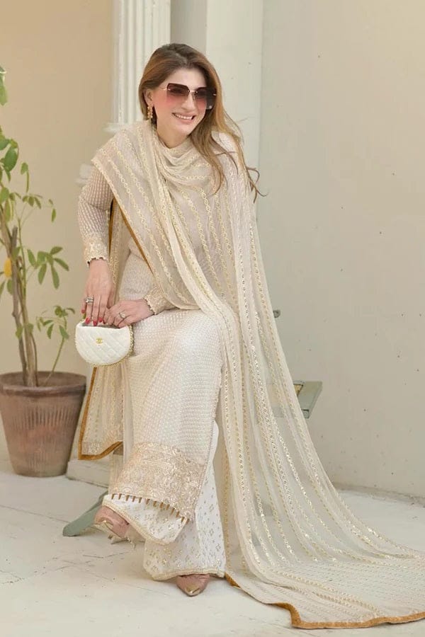 Erum Khan Chiffon Embroidered 3 Pc Unstitched Formal Collection