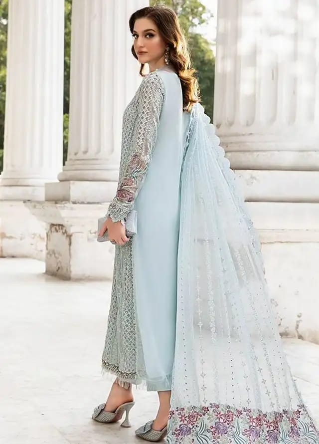 Maria b organza skyblue formal 3 Pc (EC)