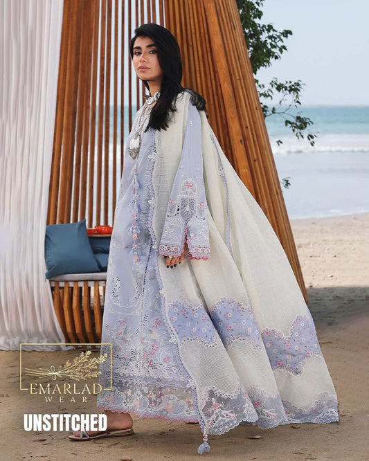 Qalamkar Lilac Purple Luxury Chicken Kari Lawn Embroidered Suit – Premium 3PC Summer Collection