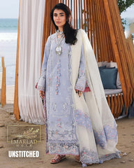 Qalamkar Lilac Purple Luxury Chicken Kari Lawn Embroidered Suit – Premium 3PC Summer Collection