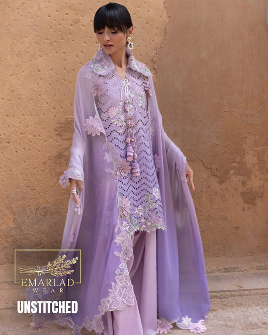 Crimson Tie & Dye Swiss Lawn Set – Purple Elegance