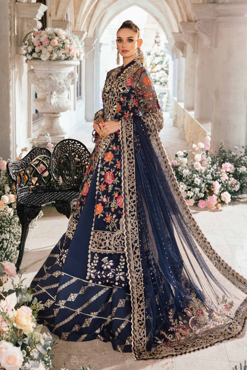 Maria B Organza Navy Blue