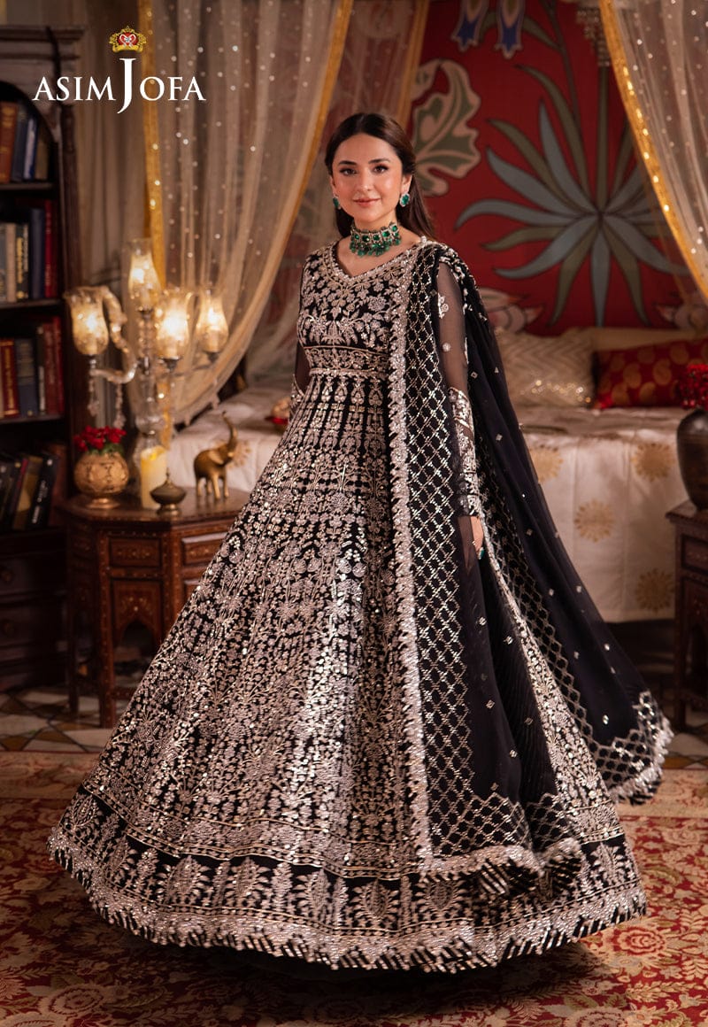 asim jofa black dress Asim Jofa Black Maxi Chiffon Collection – Emarlad Wear