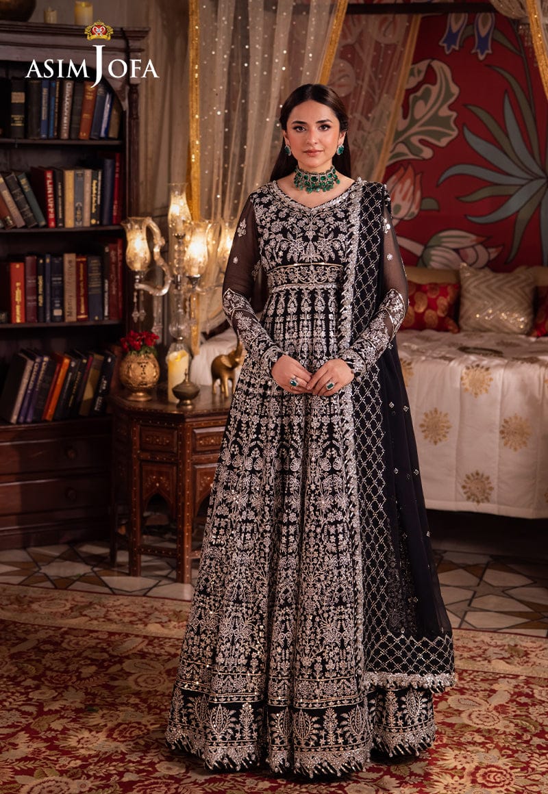Asim Jofa Black Maxi Chiffon Collection – Emarlad Wear