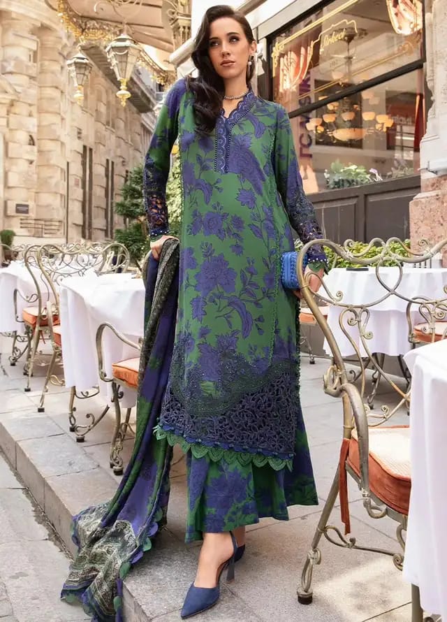 Maria B Lawn Blue Green