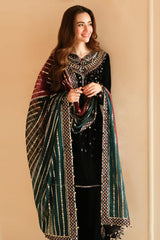 Baroque Black Velvet Tie And Dye Dupatta Micro 9000