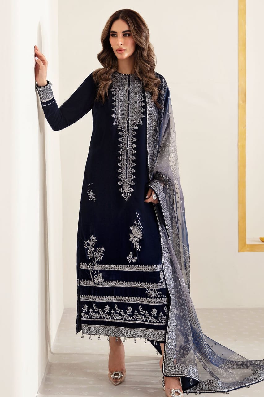 Jazmine - Navy Blue Velvet