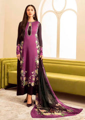 Shamoze Silk - 3 Piece Digital Print - Black And Pink