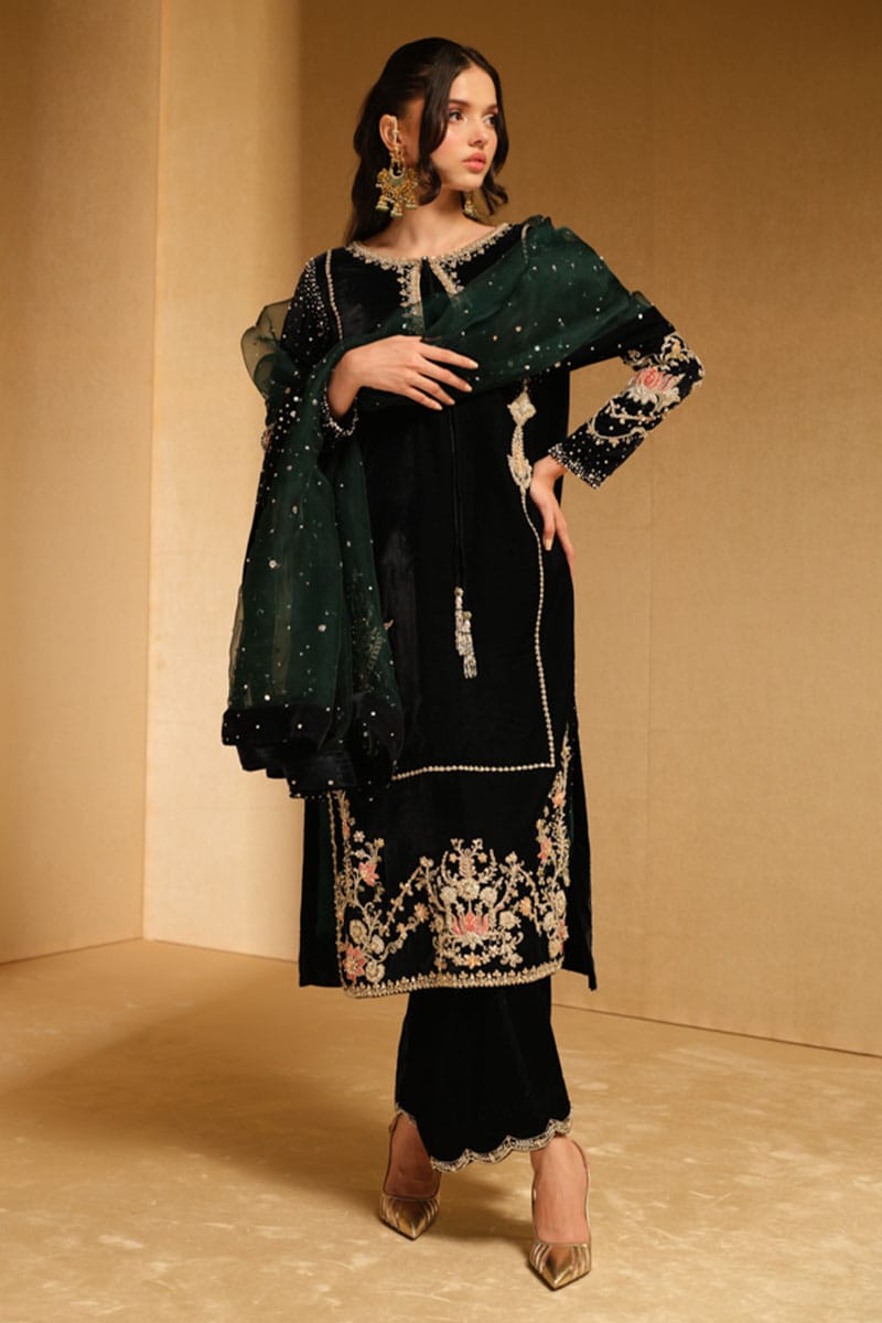 Emarlad Wear Exclusive Velvet Collection Khaka - Black - Velvet microo 9000