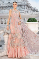 Maria B Unstitched Embroidered Semi Pure Chiffon Suit | MPC-24-106 - Baby Pink