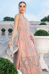 Maria B Unstitched Embroidered Semi Pure Chiffon Suit | MPC-24-106 - Baby Pink