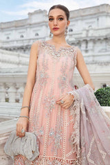 Maria B Unstitched Embroidered Semi Pure Chiffon Suit | MPC-24-106 - Baby Pink