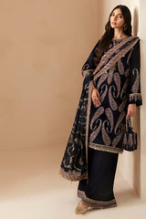 Jazmin | Embroidered Velvet Formal NAVY BLUE - Micro 9000 - Navy Blue