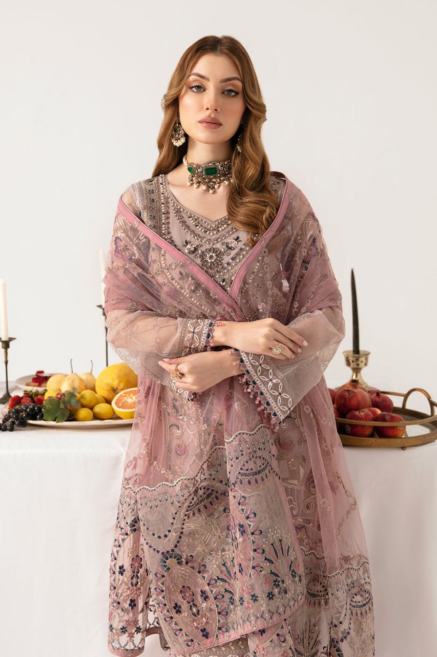 Ramsha Minhal Dusty | M-1110 - Unique Chiffon