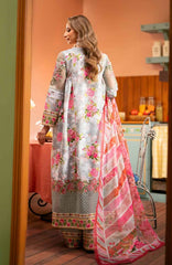 Heer | Aqua Grey - Silk Digital Embroided Front