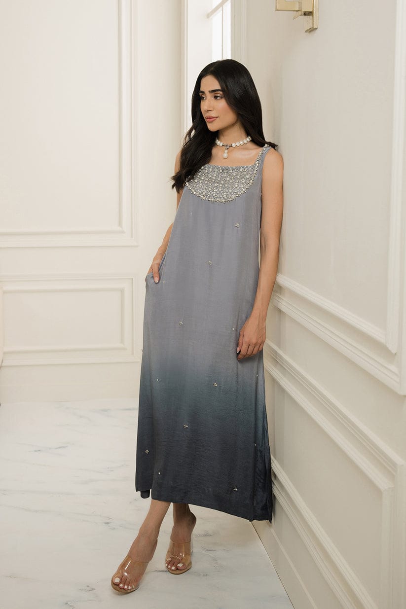 Lulusar | Runial Dress - Black And Grey - Silk Digital