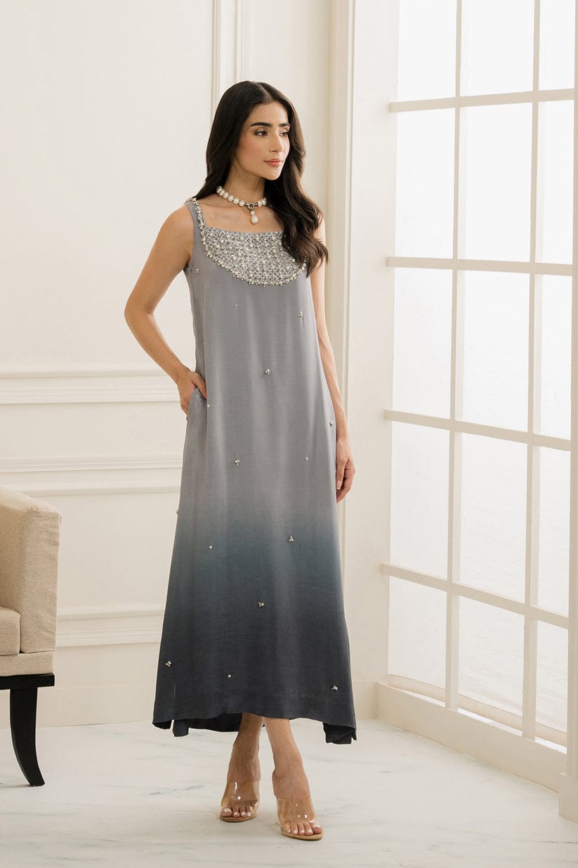 Lulusar | Runial Dress - Black And Grey - Silk Digital