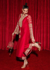 Hussain Rehar | Aimer - With Bridal Embroided Bag 👛 red
