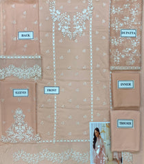Azure | Unstitched 3 Piece Chiffon Collection -Pink Delight