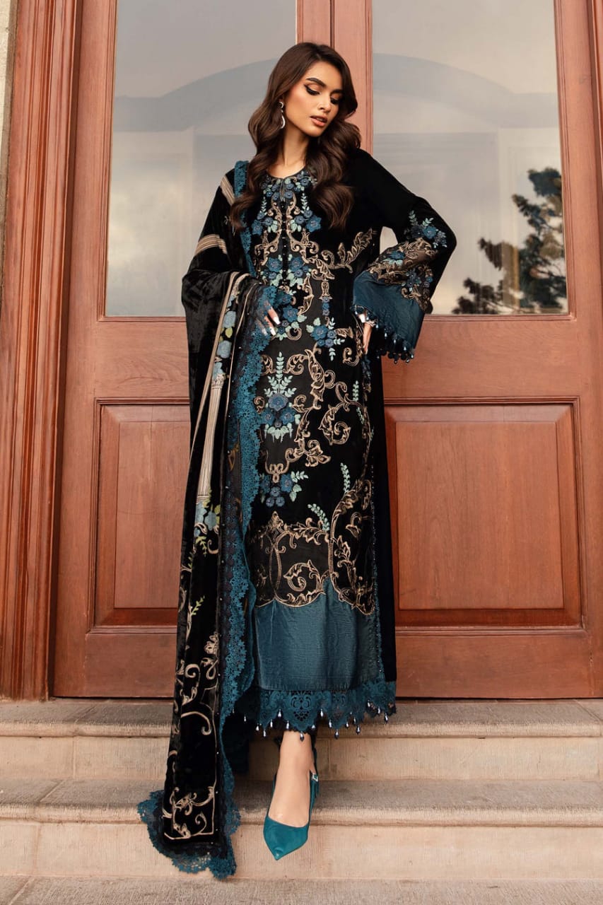 Maria B | Lawn Collection - Black n blue  Emarlad Wear