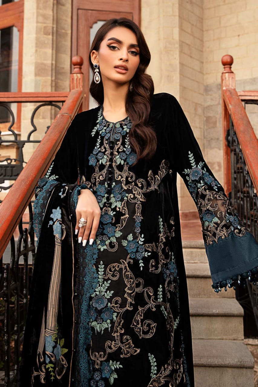 Maria B | Lawn Collection - Black n blue