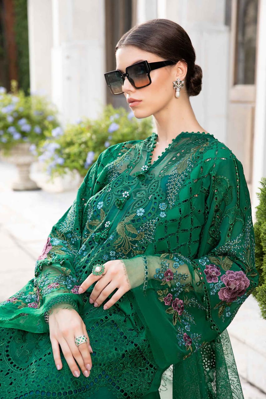 lawn green dress Olive Green Embroidered Lawn dress | Iznik main image 1