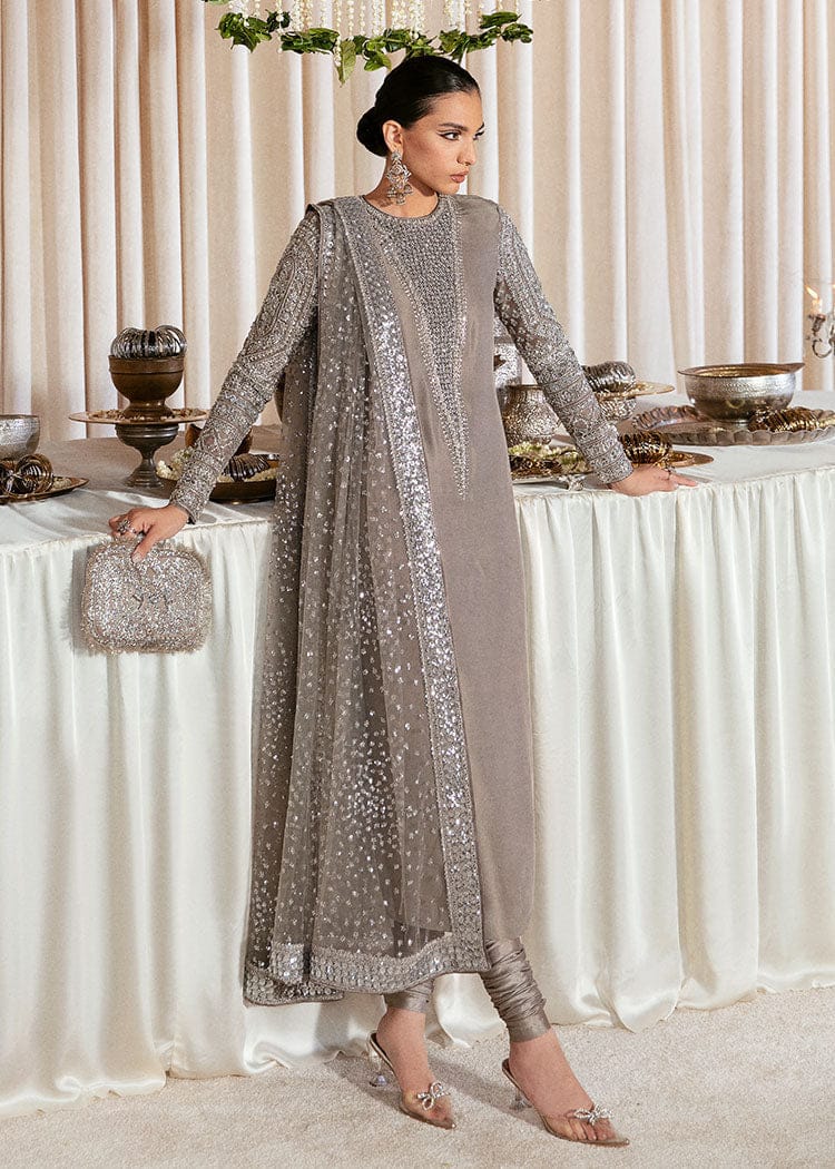 Hussain Rehar | Grey - Premium Raw Silk