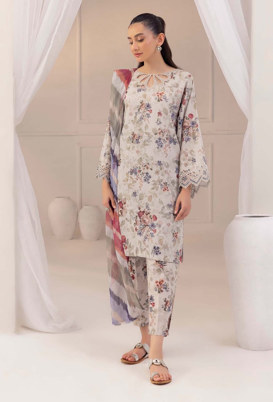 Baroque | Skin - Chikankari Lawn with Chiffon Dupatta