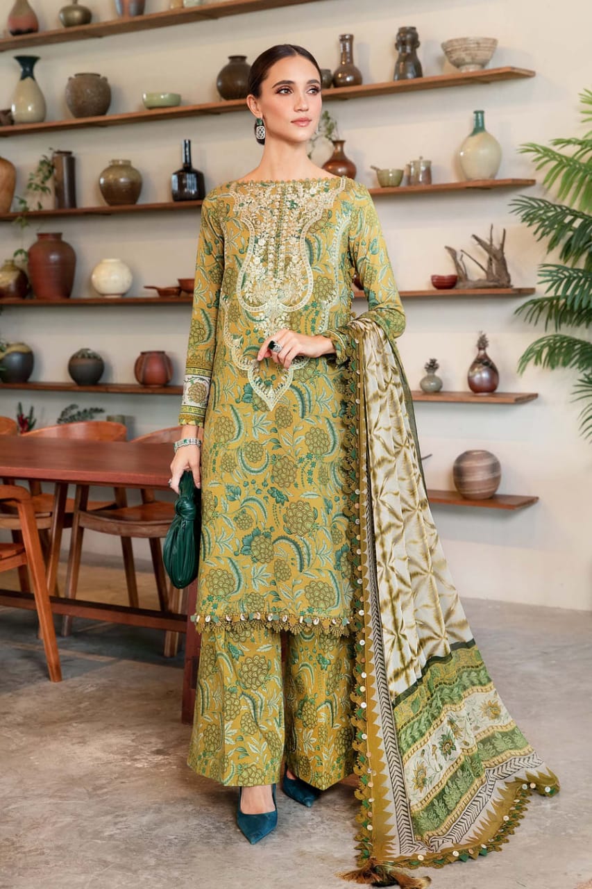 Maria B Mprint | Mustard Green - Lawn Collection Emarlad Wear Maria B Mprint | Mustard Green - Lawn Collection Emarlad Wear