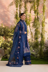 Sobia Nazir | Dark Blue - Cotton Chickenkari Collection