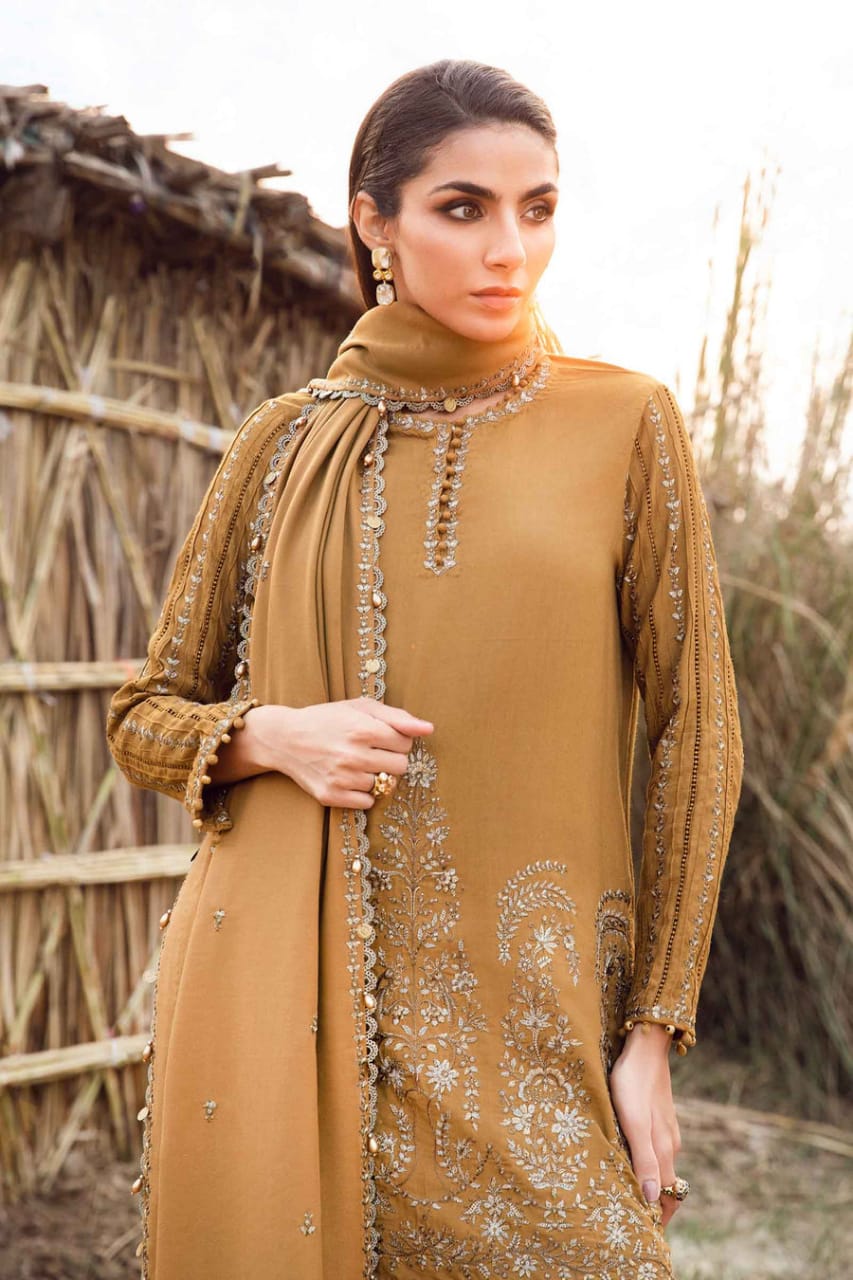 Maria B MPT-2403-A |  Mustard - Lawn Eid Collection