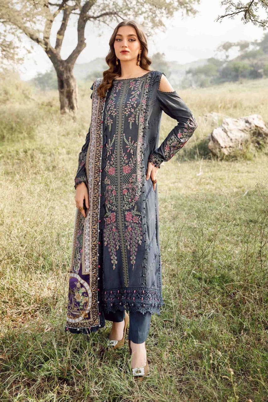 Maria B MPT-2406-A |  Grey - Lawn Eid Collection