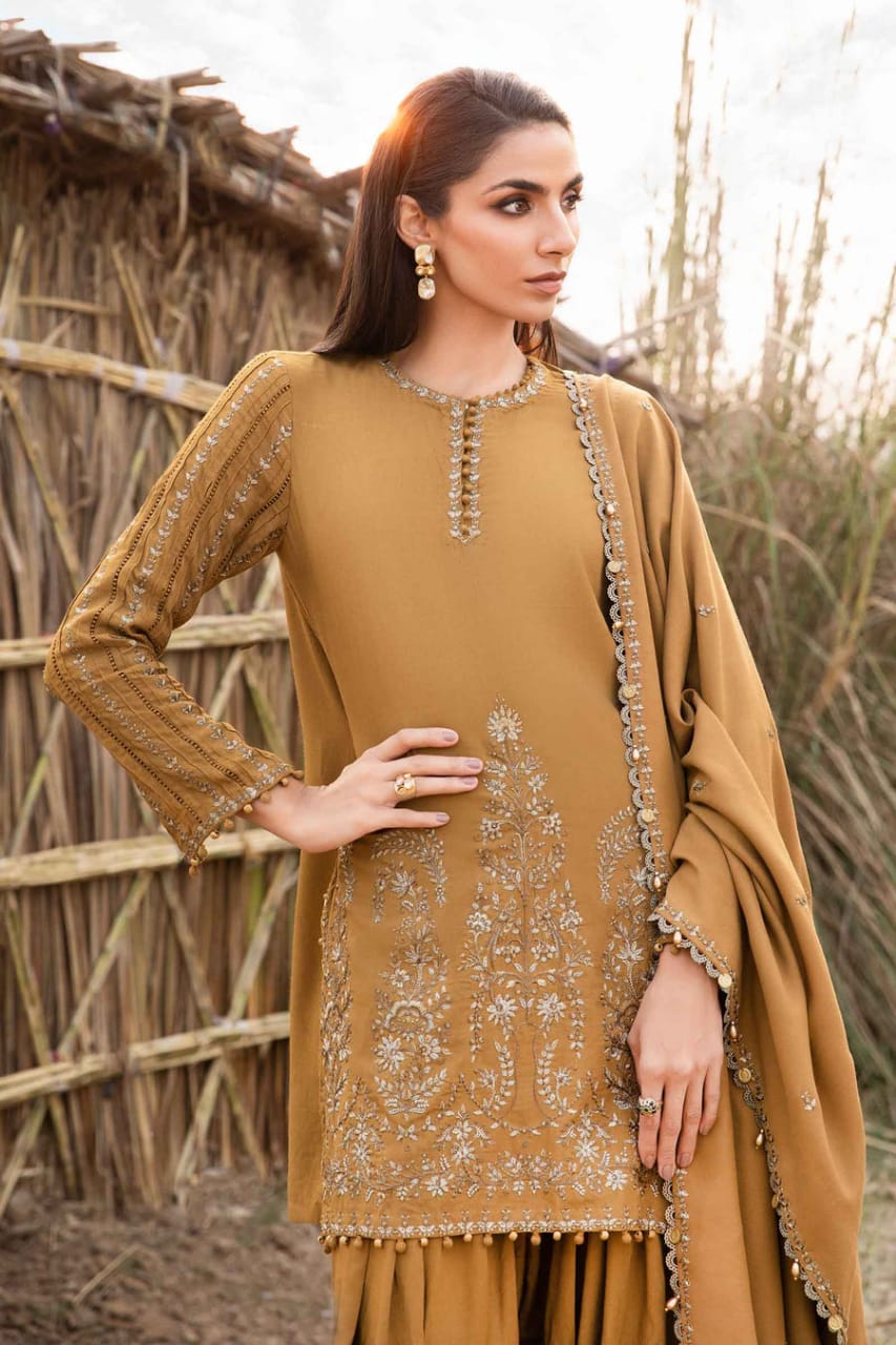 Maria B MPT-2403-A |  Mustard - Lawn Eid Collection