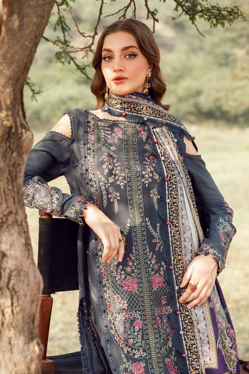 Maria B MPT-2406-A |  Grey - Lawn Eid Collection