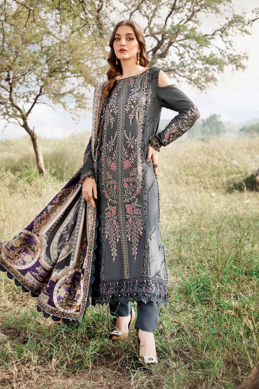 Maria B MPT-2406-A |  Grey - Lawn Eid Collection