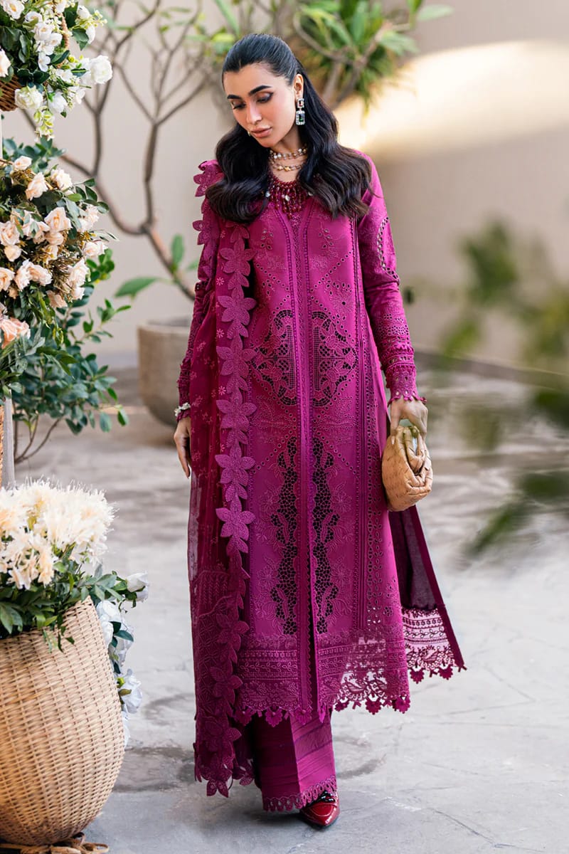 qalamkar pink dress Qalamkar LM-13 Tara: Pink Linen Pakistani Suit for Fall/Winter
